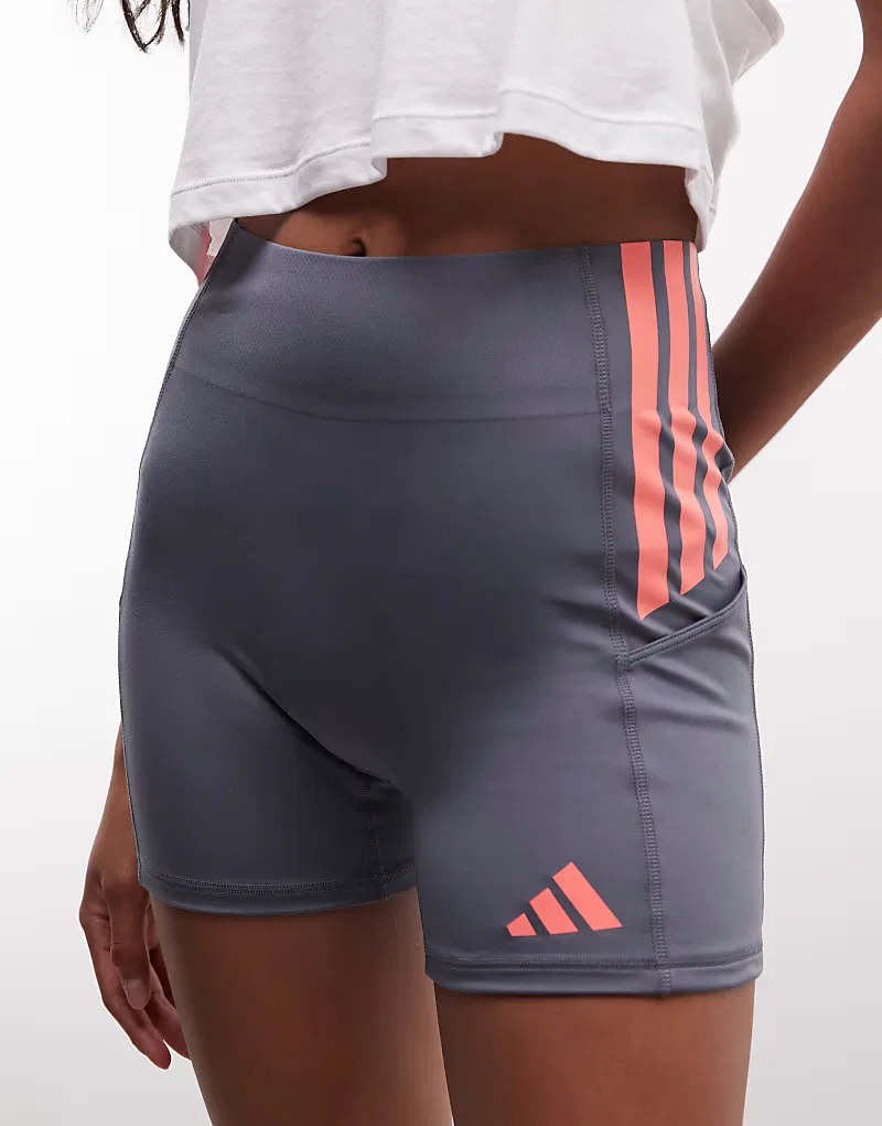 Облегающие беговые шорты Adidas Adizero, серый и, розовый — фото 3