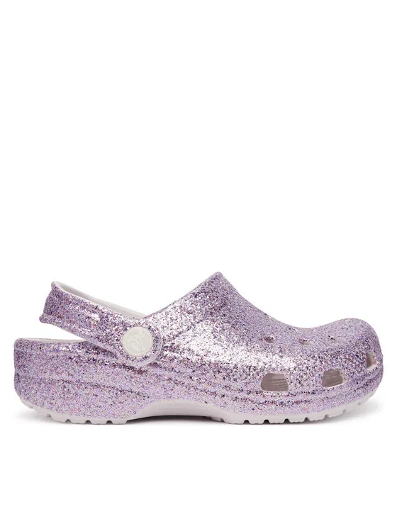 Шлепанцы Classic Chunky Glitter Clog K Crocs, фиолетовый
