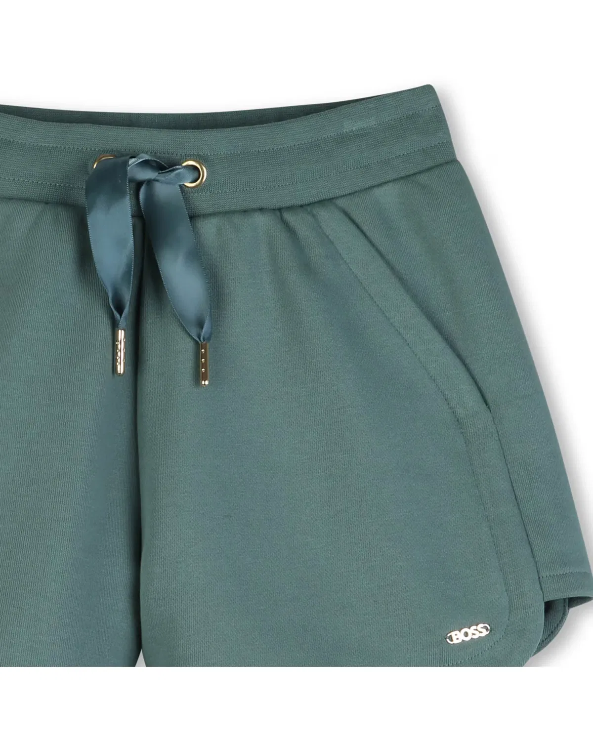 Детские шорты для девочек хлопковые BOSS Kidswear, Verde — фото 3