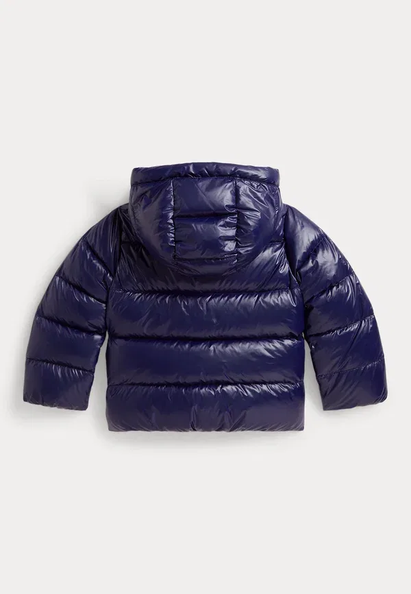 Куртка пуховая с капюшоном Glossy down hooded jacket Polo Ralph Lauren, newport темно-синий — фото 2