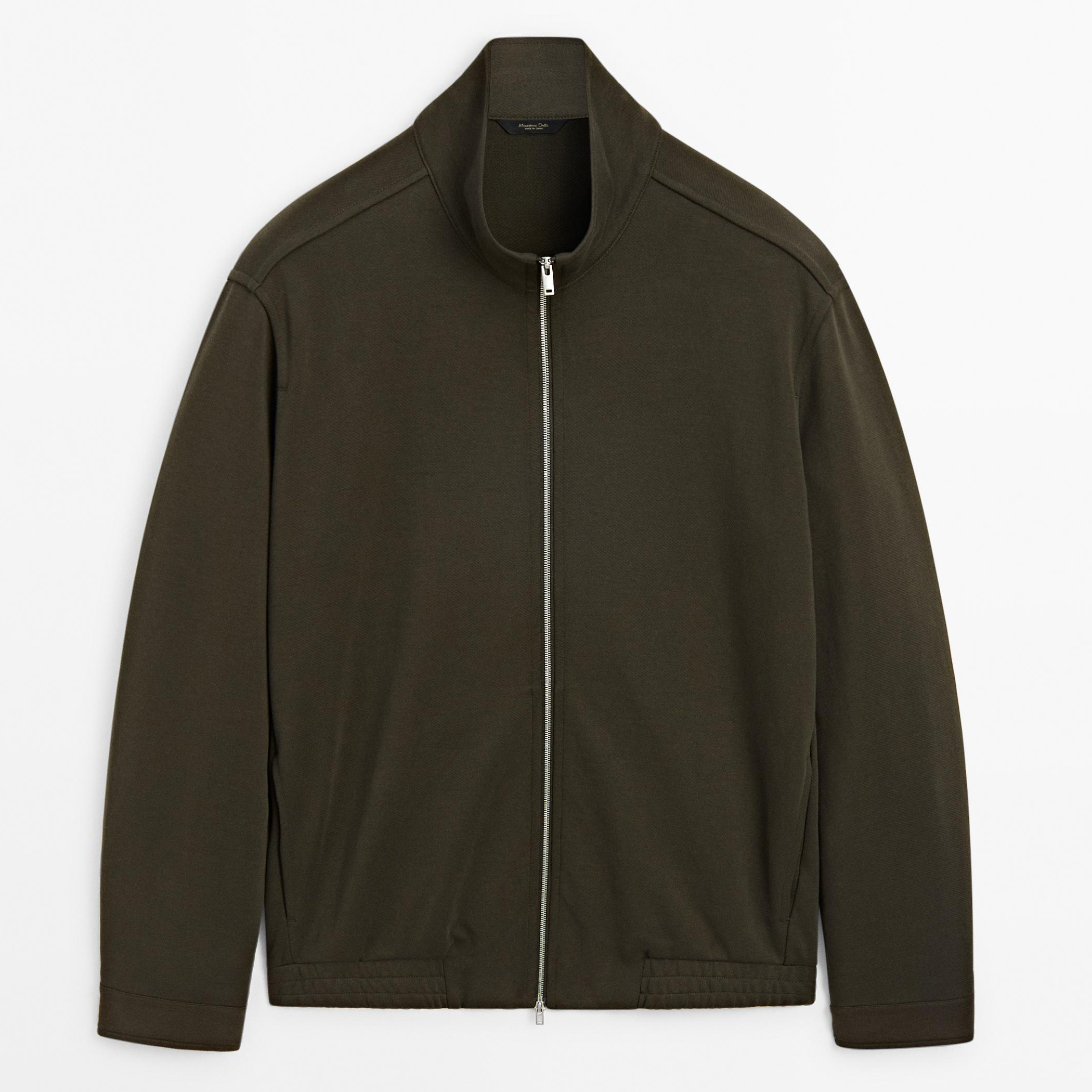 

Куртка-Бомбер из хлопковой смеси Massimo Dutti, зеленый