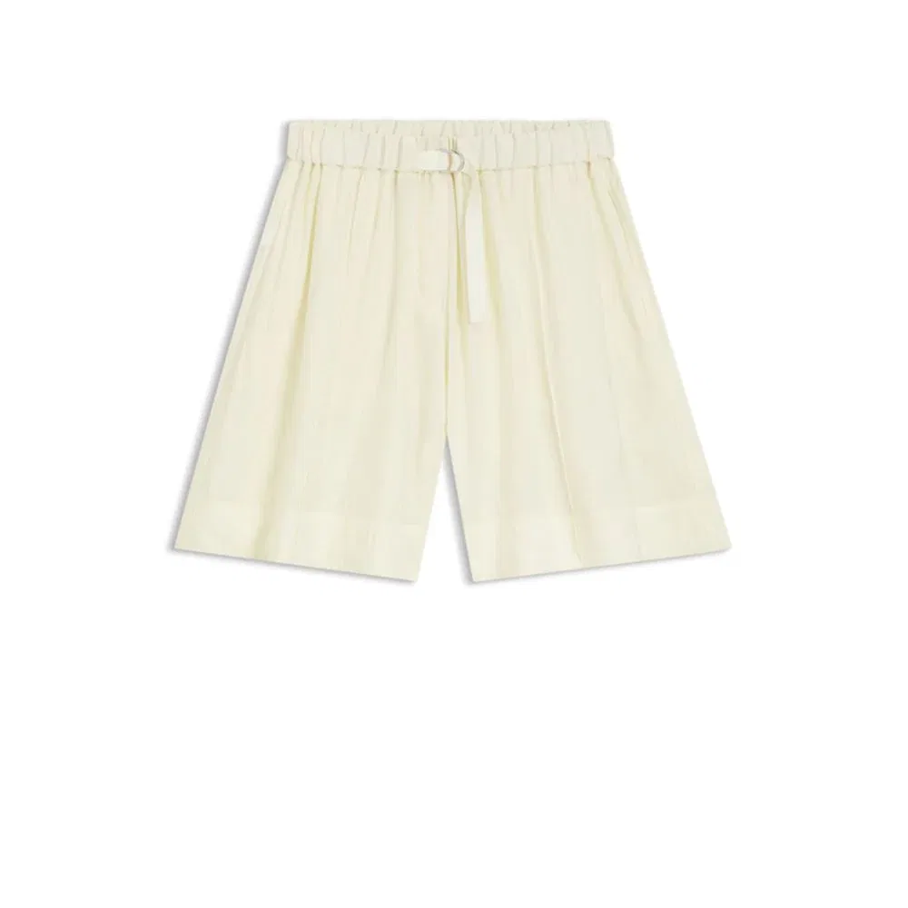 Женские шорты-бермуды широкие с эластичным поясом BOSS, Light Beige
