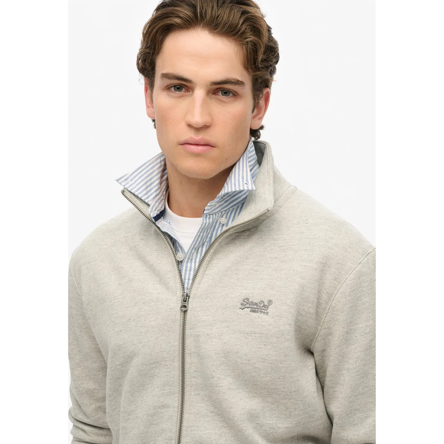 Мужской свитшот с капюшоном и логотипом Superdry, Varsity Grey Grindle — фото 4