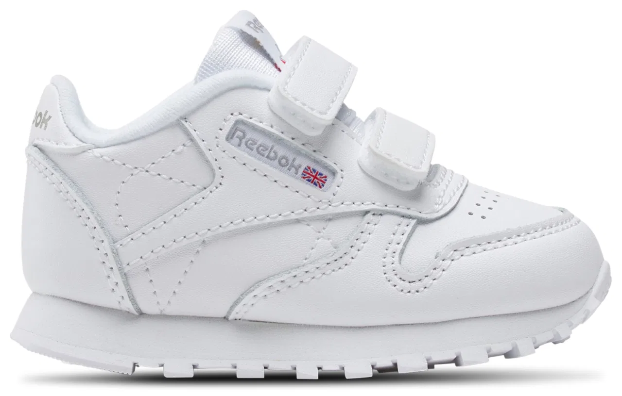 Кроссовки для мальчиков Classic Leather Reebok, цвет White/Carbon/Vector Blue