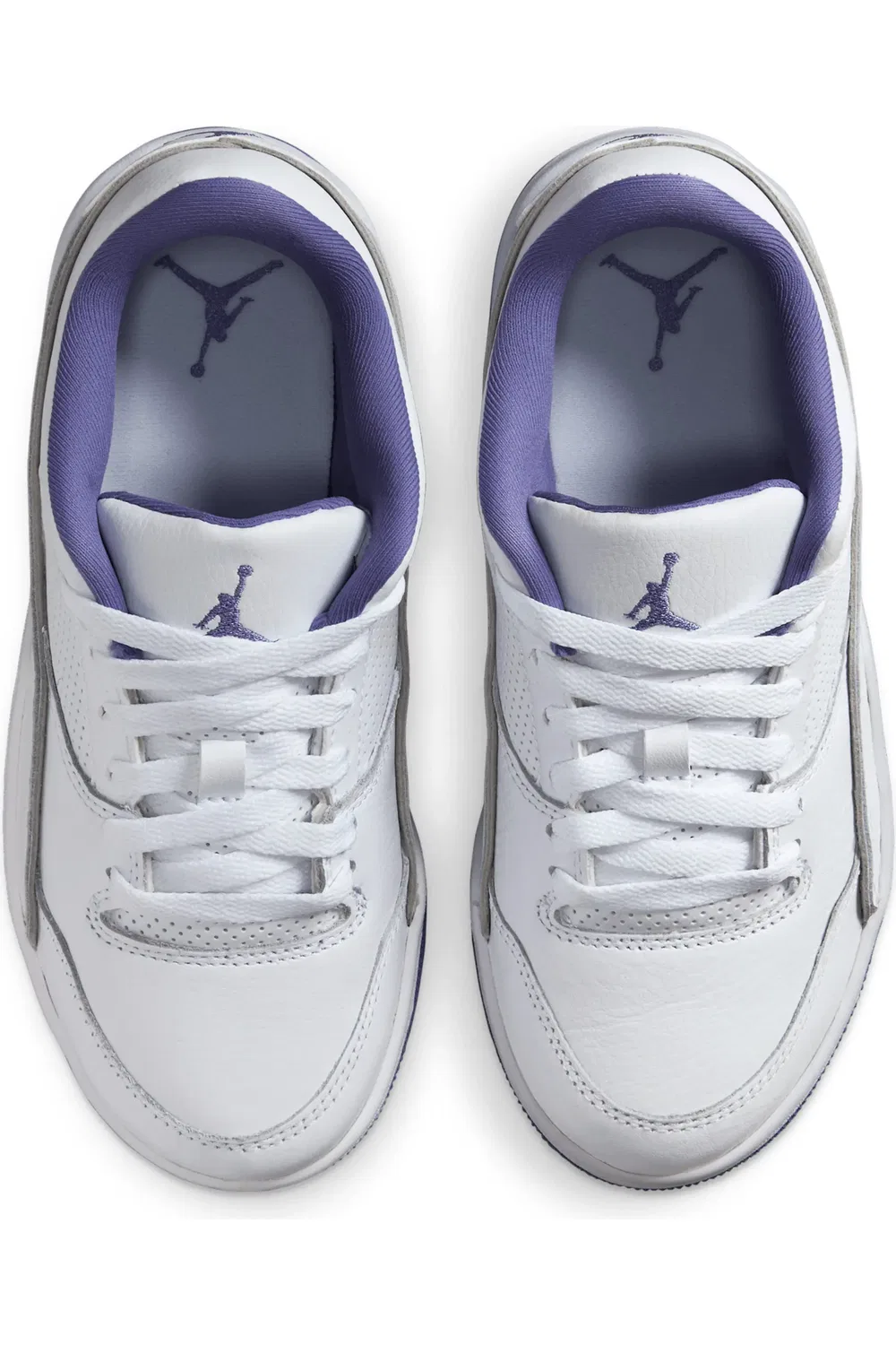 Кроссовки детские с кожаным верхом Flight Jordan, White/Dusty Amethyst — фото 3