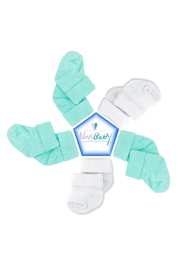 Детские носки для новорожденных из бамбука 5 шт. Basics Novibaby, Minty — фото 3