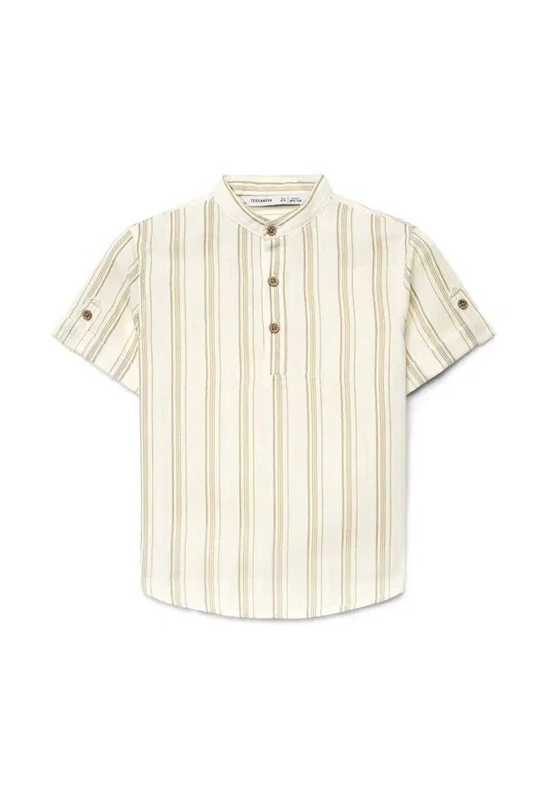 Рубашка поло с коротким рукавом, в полоску, Camicia mc righe, Terranova, белый