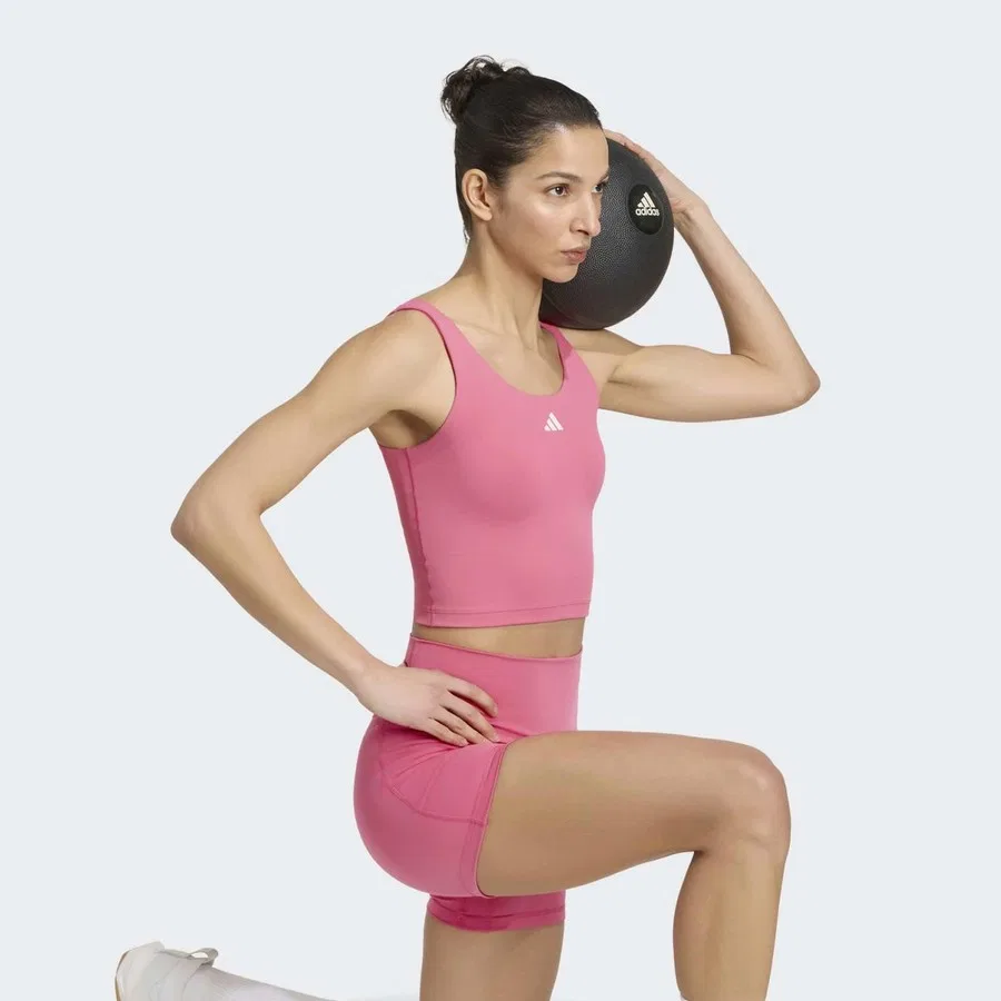 Женские короткие леггинсы с моделью Studio All Me Booty adidas, Розовый — фото 4