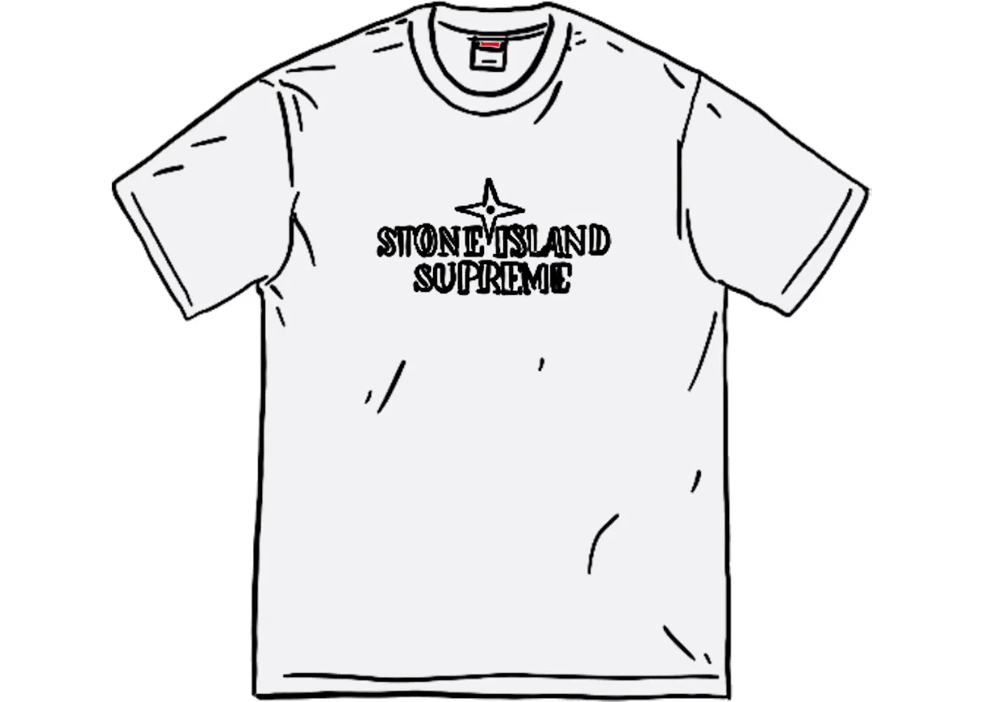 Мужская футболка с принтом Supreme x Stone Island S/S Top Supreme, White