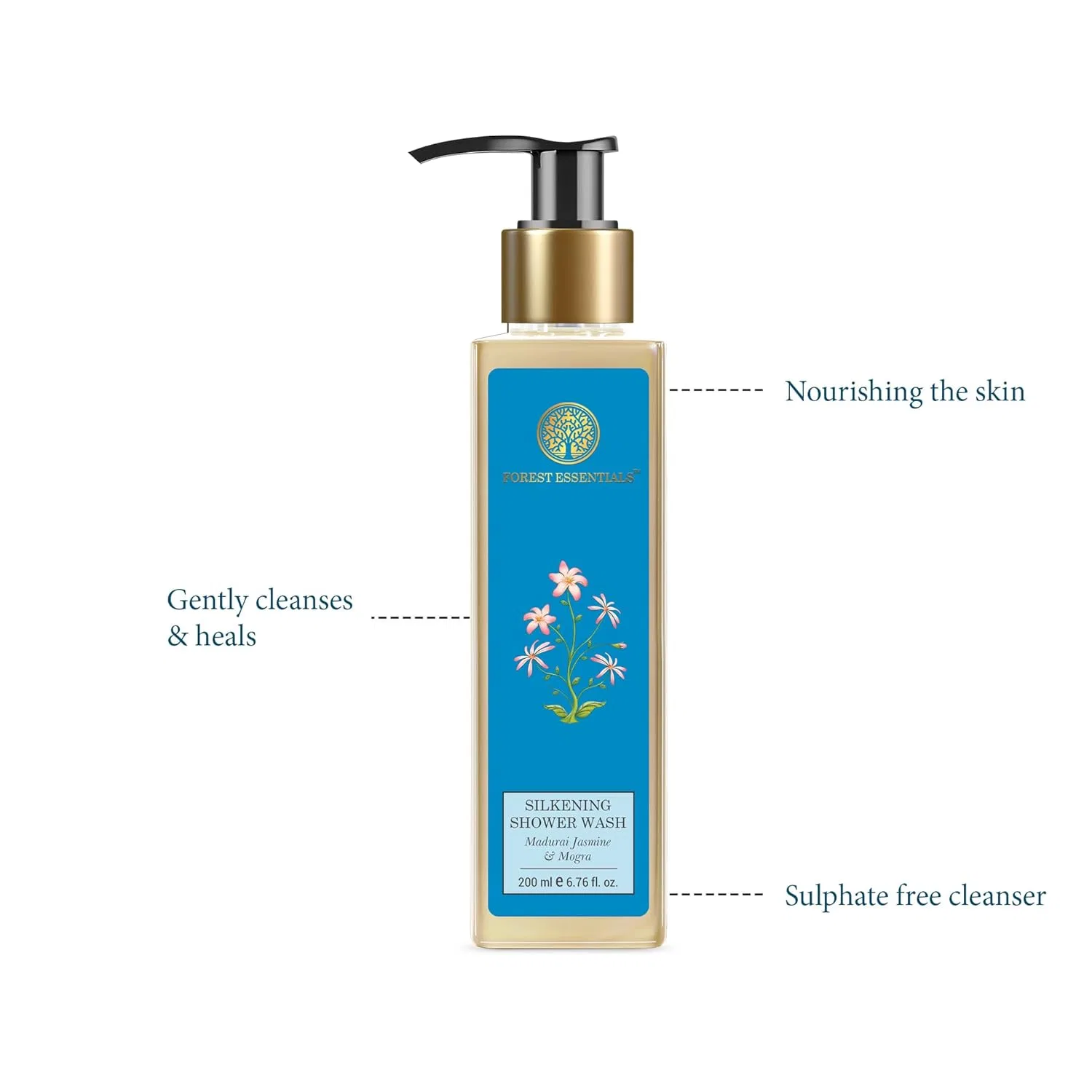 Гель для душа Silkening Shower Wash, Forest Essentials, 200 мл, Madurai Jasmine & Mogra — фото 2