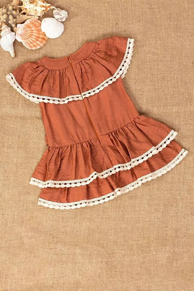 Детское платье для девочек с оборками Lumo Bella Kids, Orange — фото 4