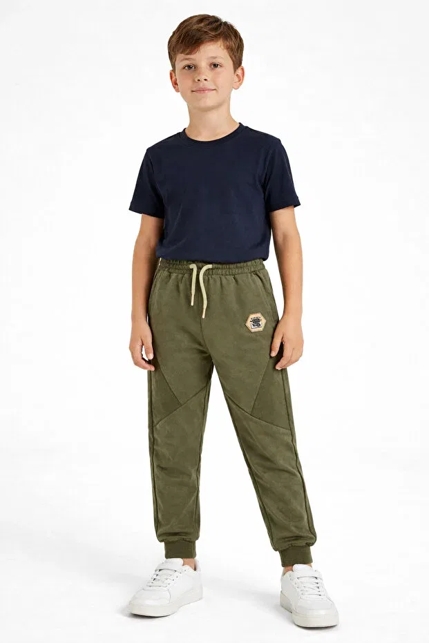 Детские спортивные штаны для мальчиков с наколенниками Mışıl Kids, Khaki — фото 2
