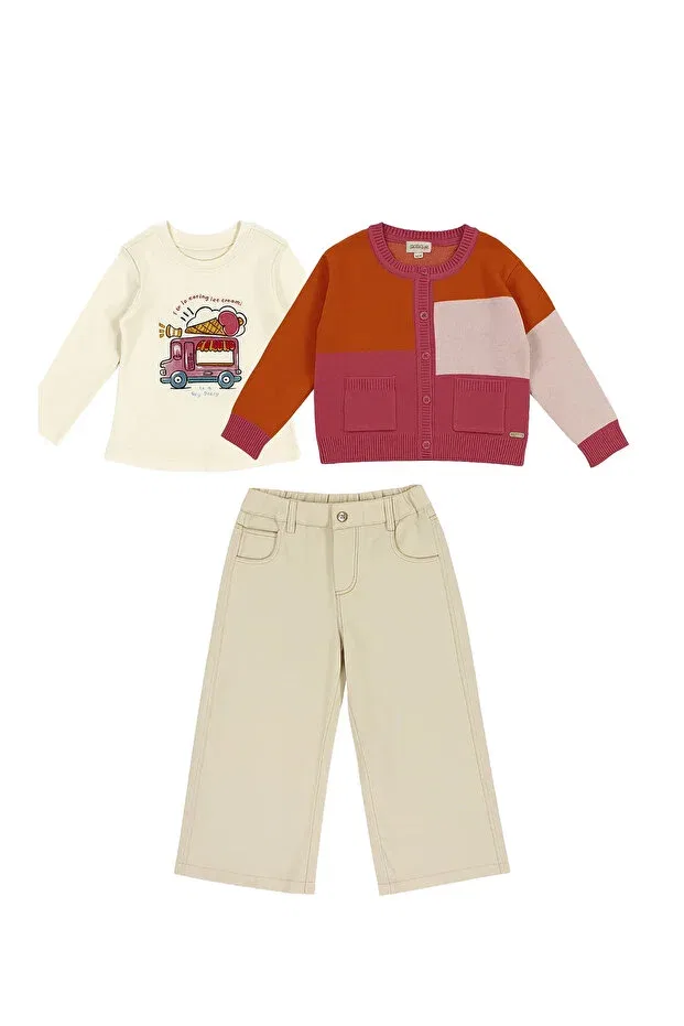 Детский кардиган с принтом 3-предметный набор My Lorin Kids Store, Orange