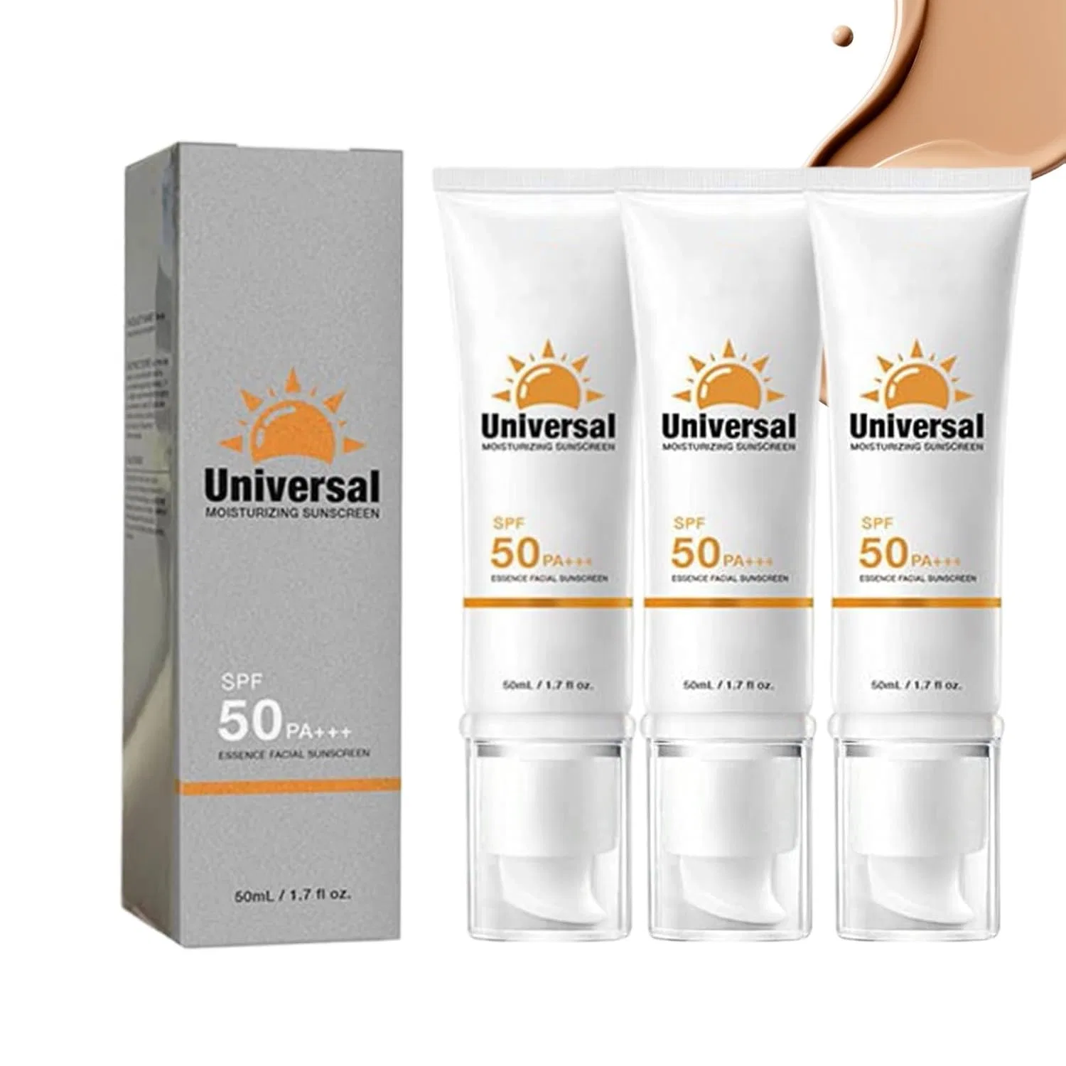 Тонирующий солнцезащитный крем для лица SPF 50, 3 штуки по 50 мл Radiantre, 3Pc