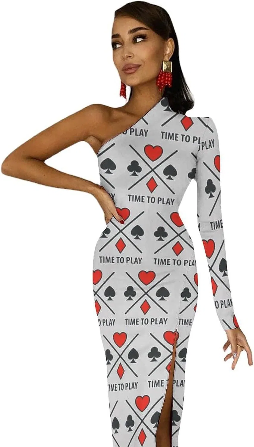 Женское платье с высоким разрезом Playing Poker Card, Style — фото 4