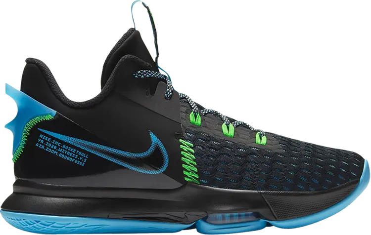 

Кроссовки Nike LeBron Witness 5 'Black Light Blue Fury', черный