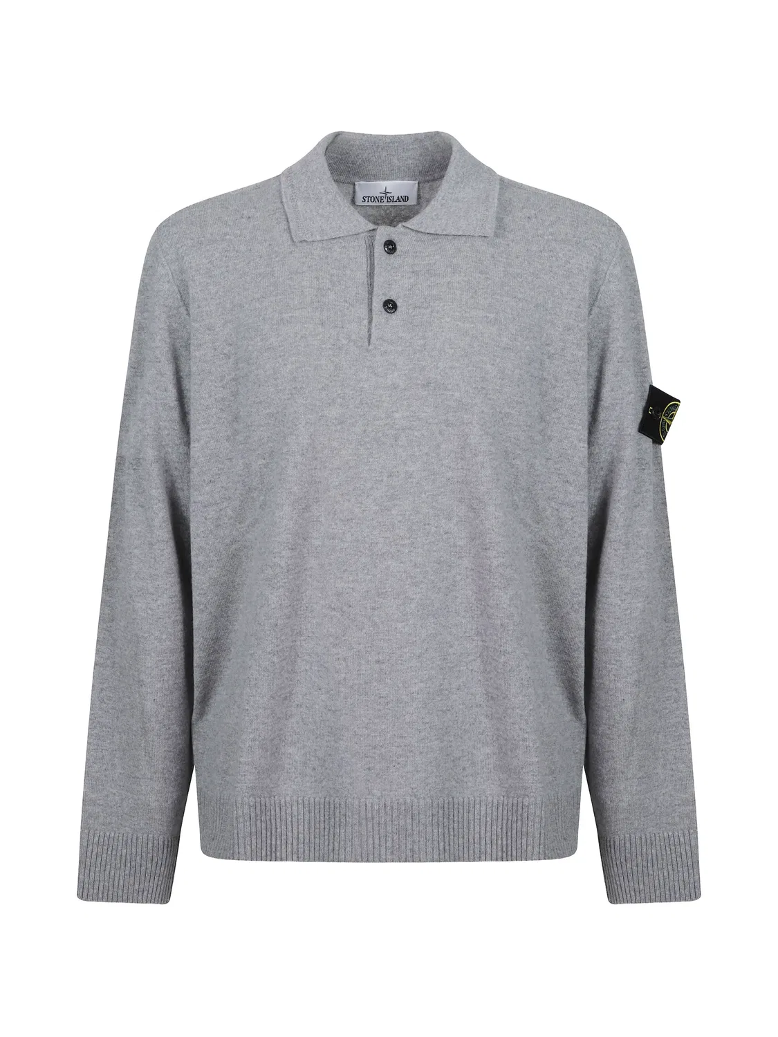 Stone Island Рубашка-поло из новой шерсти, серый