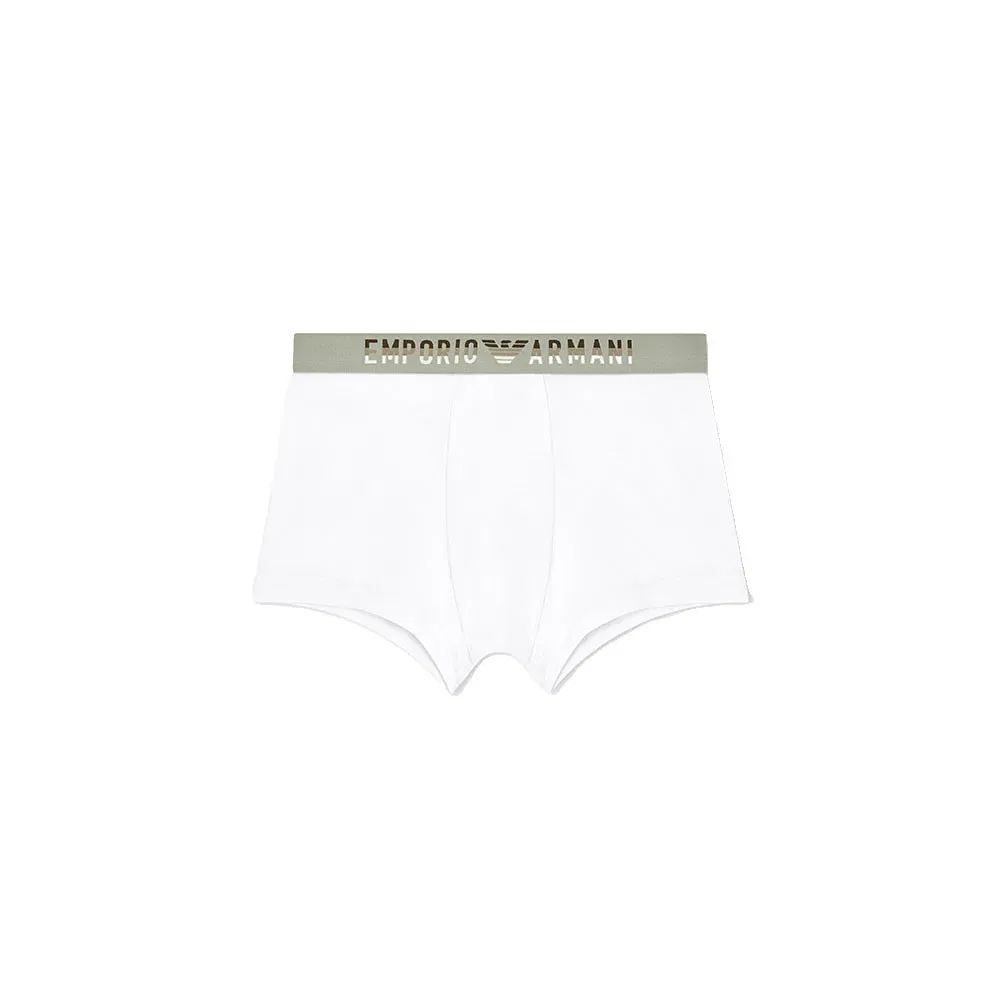 Мужские трусы-боксеры с эластичным поясом Emporio armani, White — фото 3