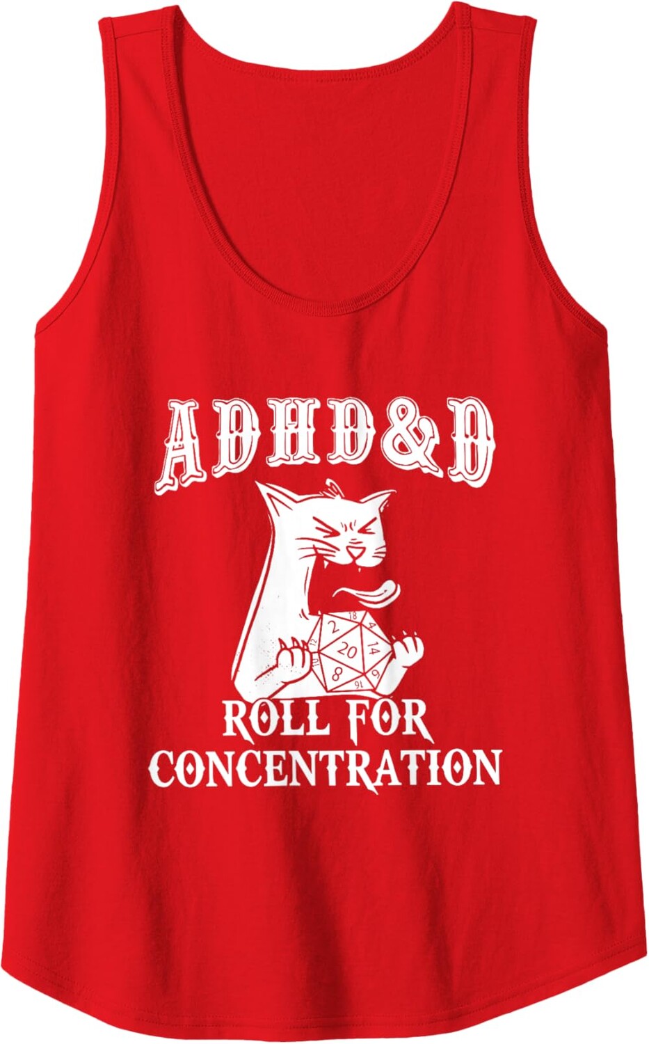 

Женский топ Funny Tees Gamer RPG Apparel Cats RPG Gamer Roll For Concentration D20 Dice Nerdy, красный