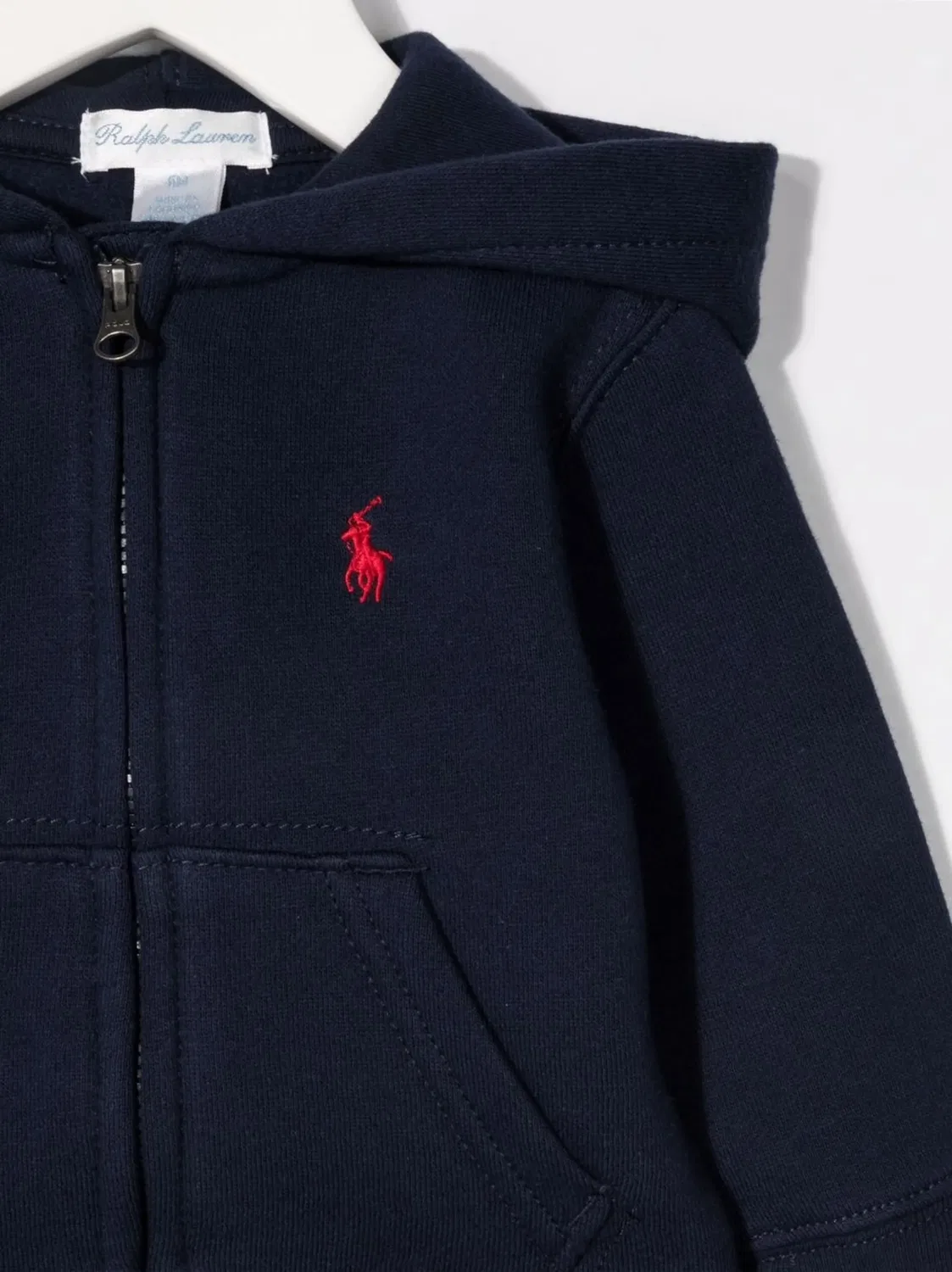 Polo Ralph Lauren Худи на молнии с вышитым логотипом - синий — фото 3