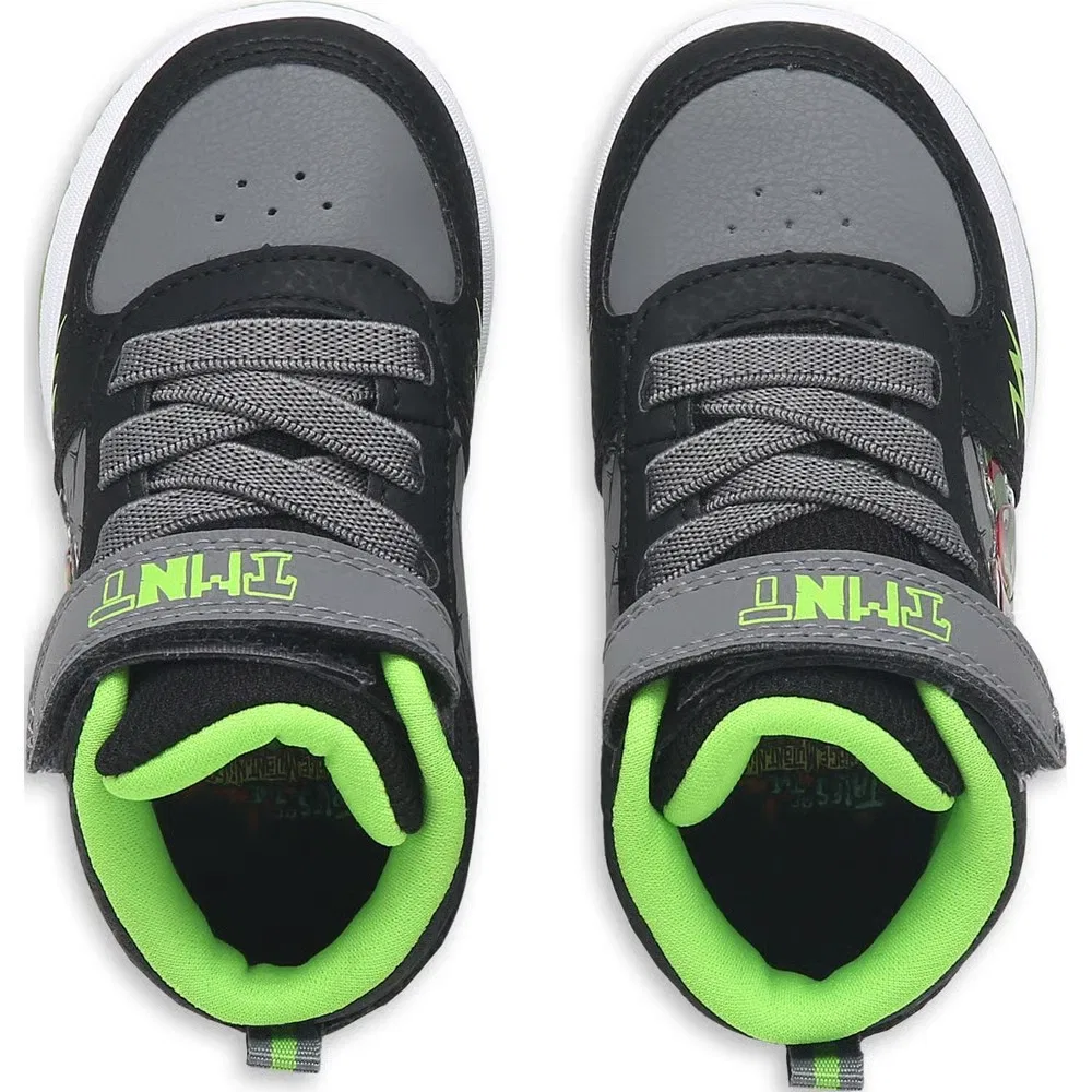 Детские кроссовки TMNT с подсветкой высокие для малышей Teenage Mutant Ninja Turtles, Black/Green — фото 4
