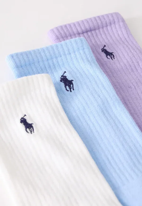 Носки, хлопковые, Wimbledon 3 pack, Polo Ralph Lauren, Purple, White, белый/синий/фиолетовый — фото 2