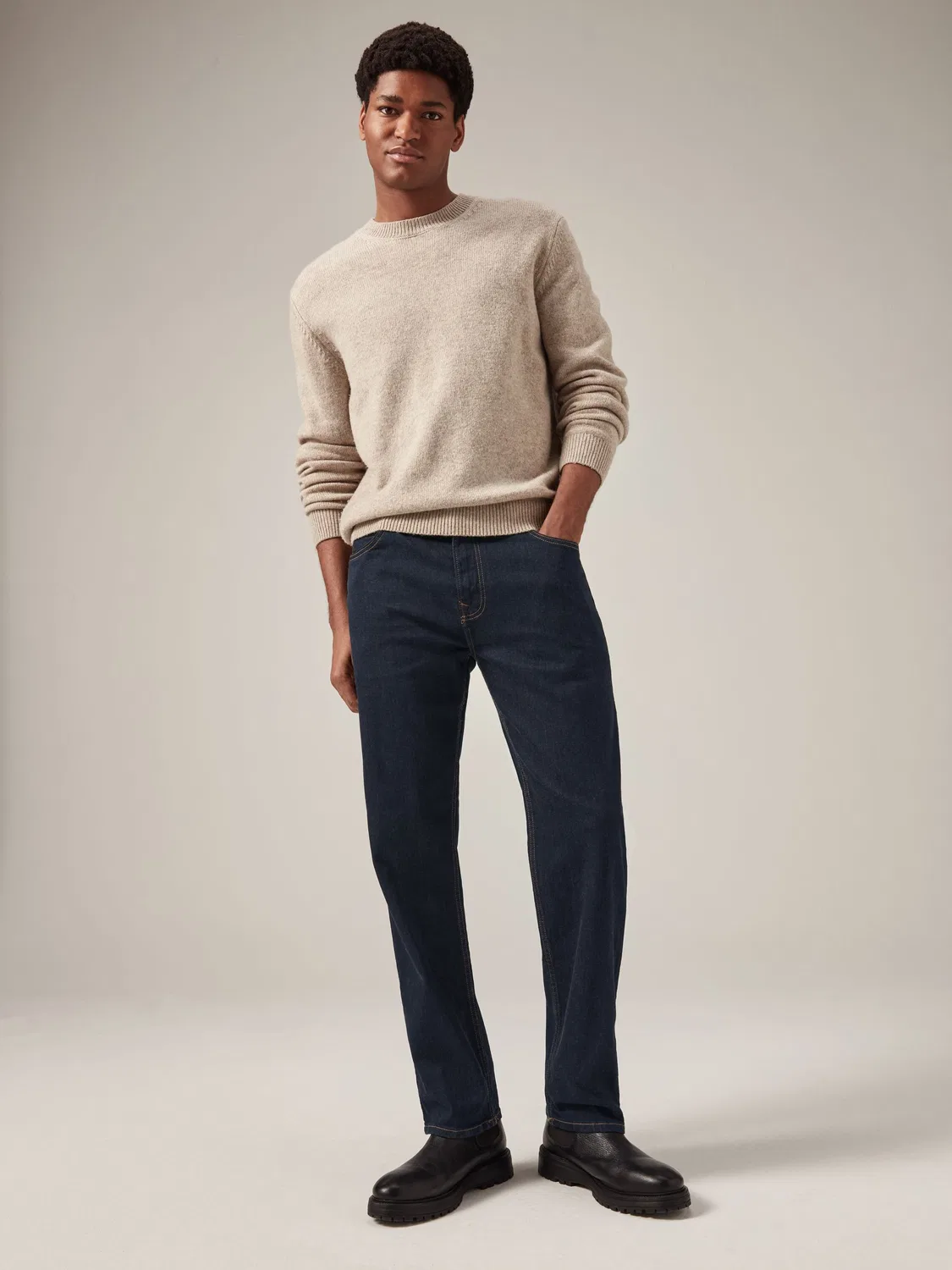 Джинсы прямого кроя, модель Classic Stretch Next, Blue Indigo Rinse — фото 2