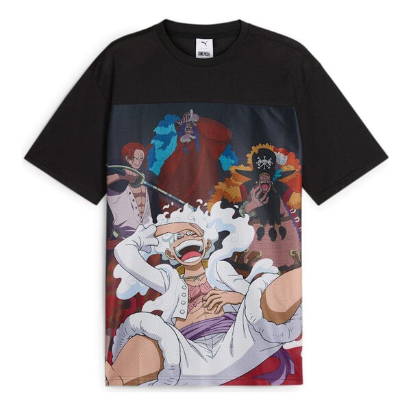 

Футболка x one piece all-over print t-shirt 'black' Puma, черный