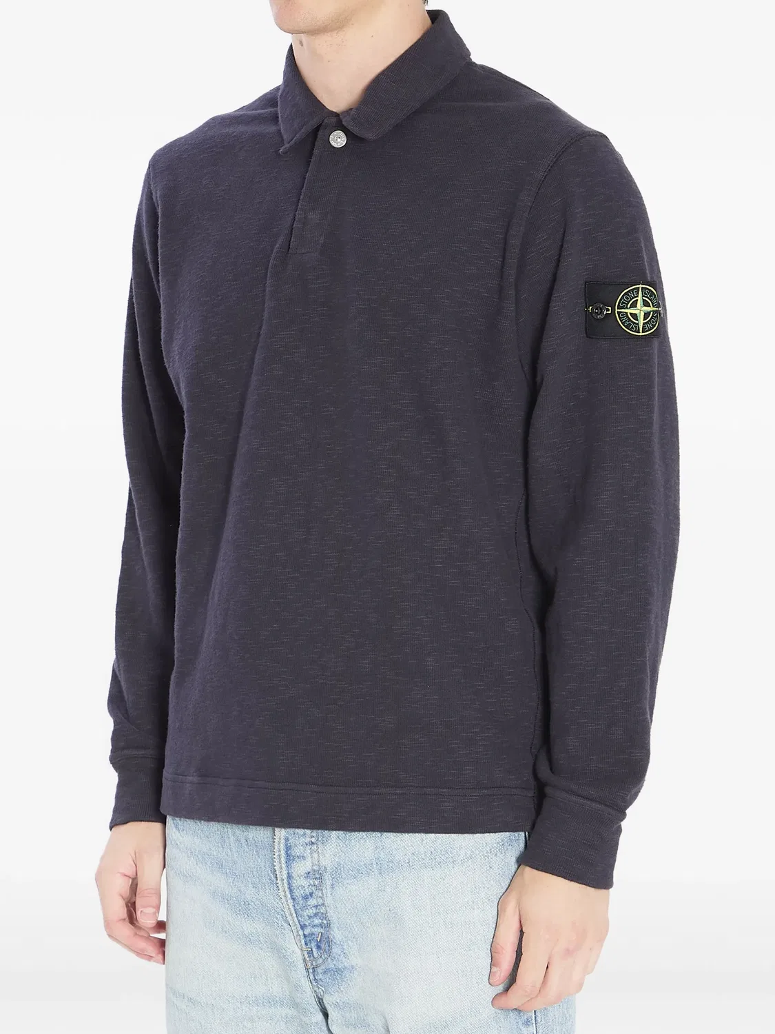Поло с деталями синей эмблемы Stone Island, синий — фото 4