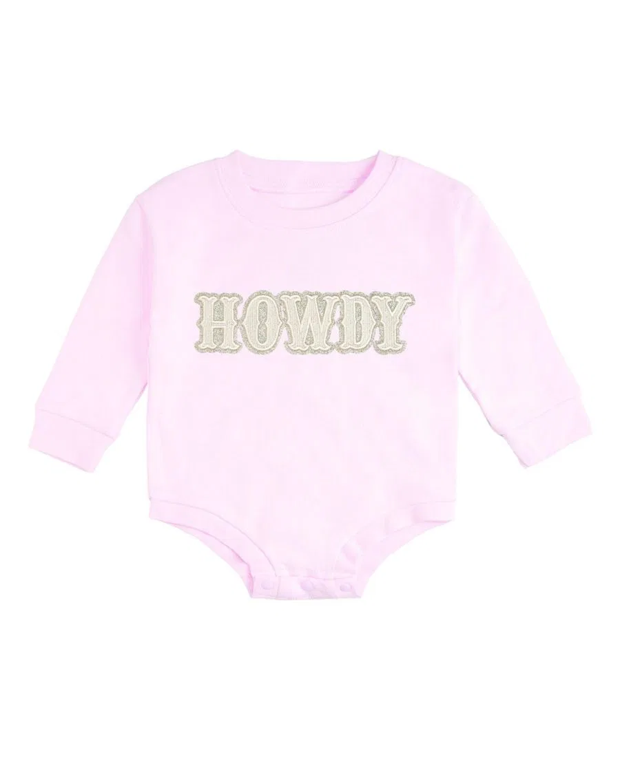 Боди-комбинезон с длинным рукавом Howdy Patch Sweet Wink, Ballet Pink