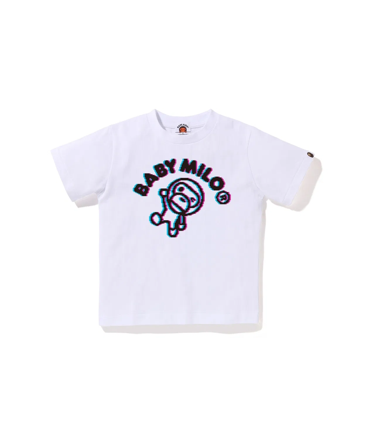 Детская футболка с принтом RETRO PIXEL WINKING MILO A BATHING APE, Белая
