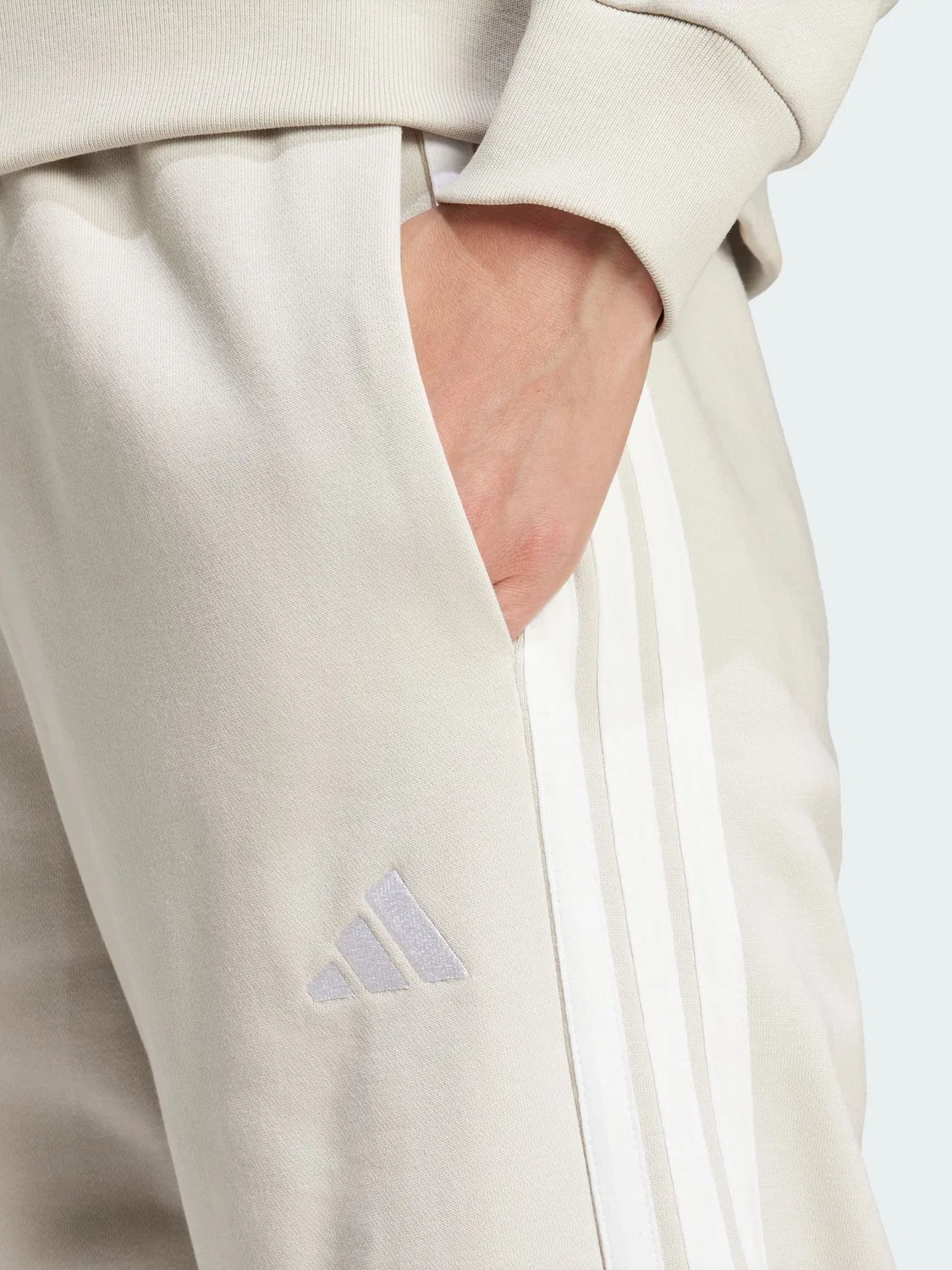 Джоггеры с 3-полосной лентой adidas, кремовый — фото 4