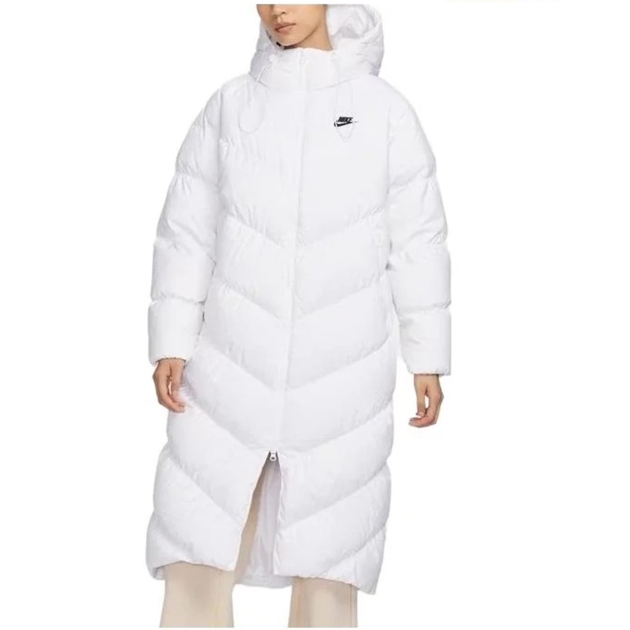

Пуховик Nike Sports Loose Casual Long Hooded, белый