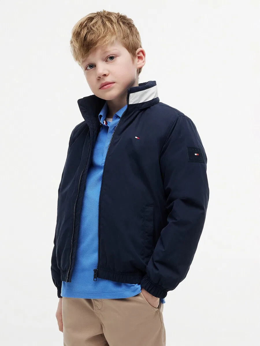 Куртка TOMMY HILFIGER для межсезонья, модель «Essential», темно-синего цвета — фото 2