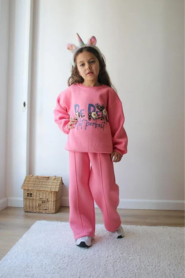 Детский спортивный костюм для девочек с принтом Jeliboomkidswear, Pink