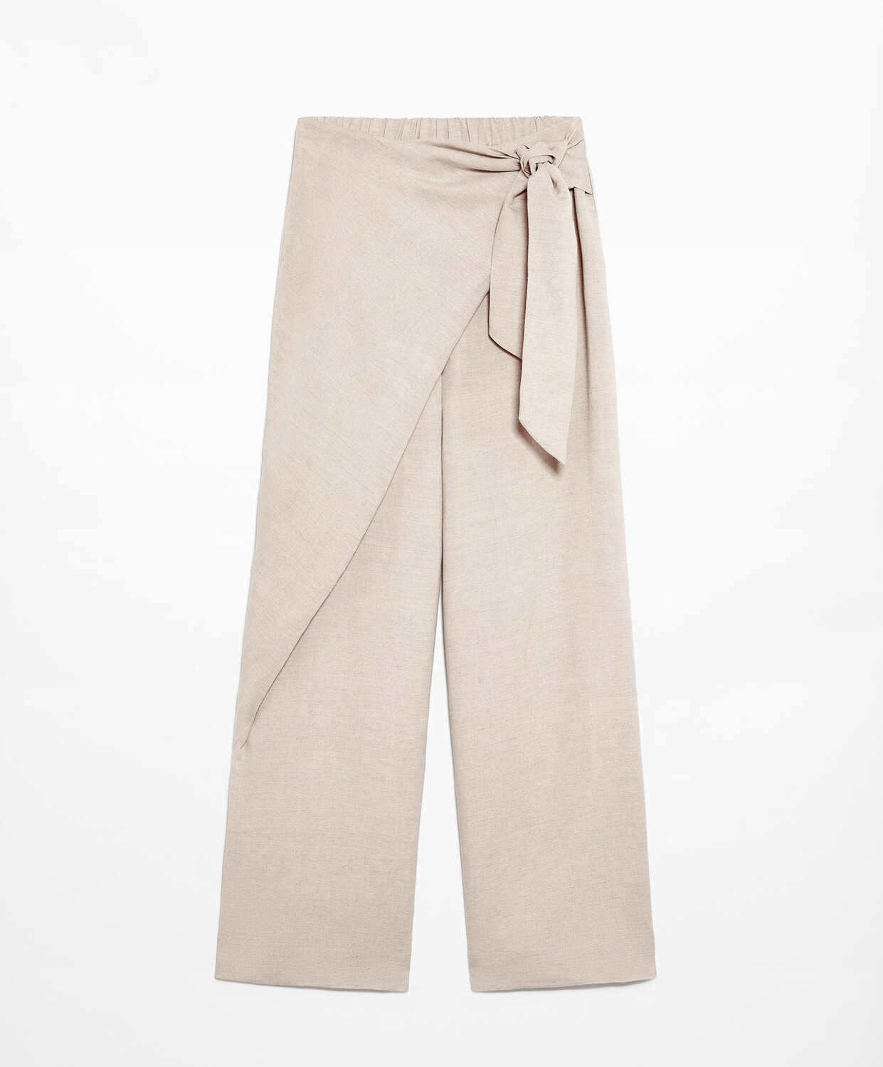 

Брюки Oysho Wrap With Linen, светло-бежевый