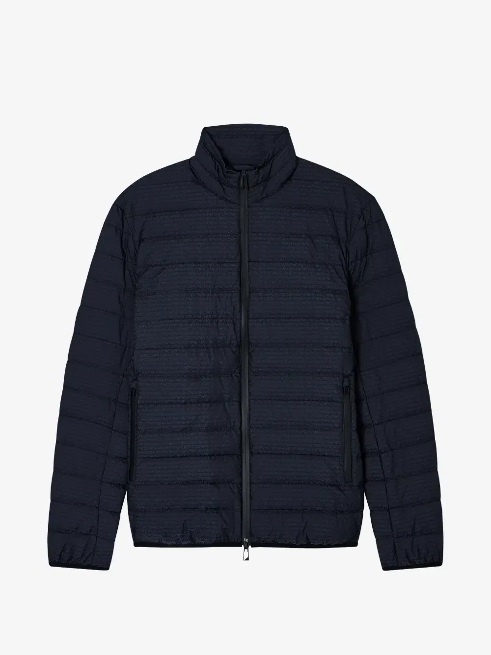 Пуховик на молнии с логотипом EMPORIO ARMANI, синий