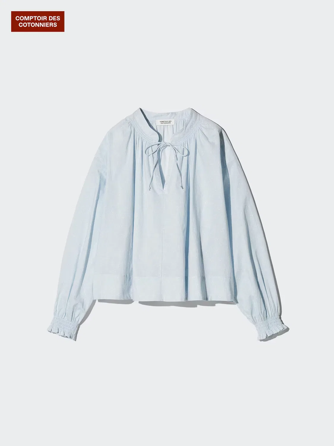 Блузка Uniqlo с принтом, светло-голубая — фото 3
