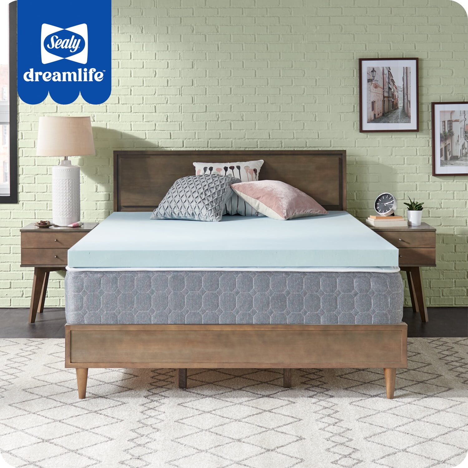 

Наматрасник с эффектом памяти Sealy Dreamlife Queen, синий