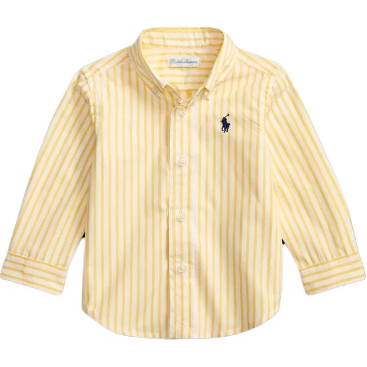 Детская рубашка поло с длинным рукавом Polo Ralph Lauren, Corn Yellow White