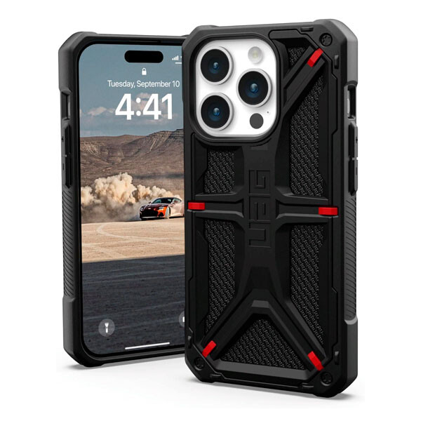 

Чехол UAG Monarch для iPhone 15 Pro Max, Kevlar Black, Черный, Чехол UAG Monarch для iPhone 15 Pro Max, Kevlar Black