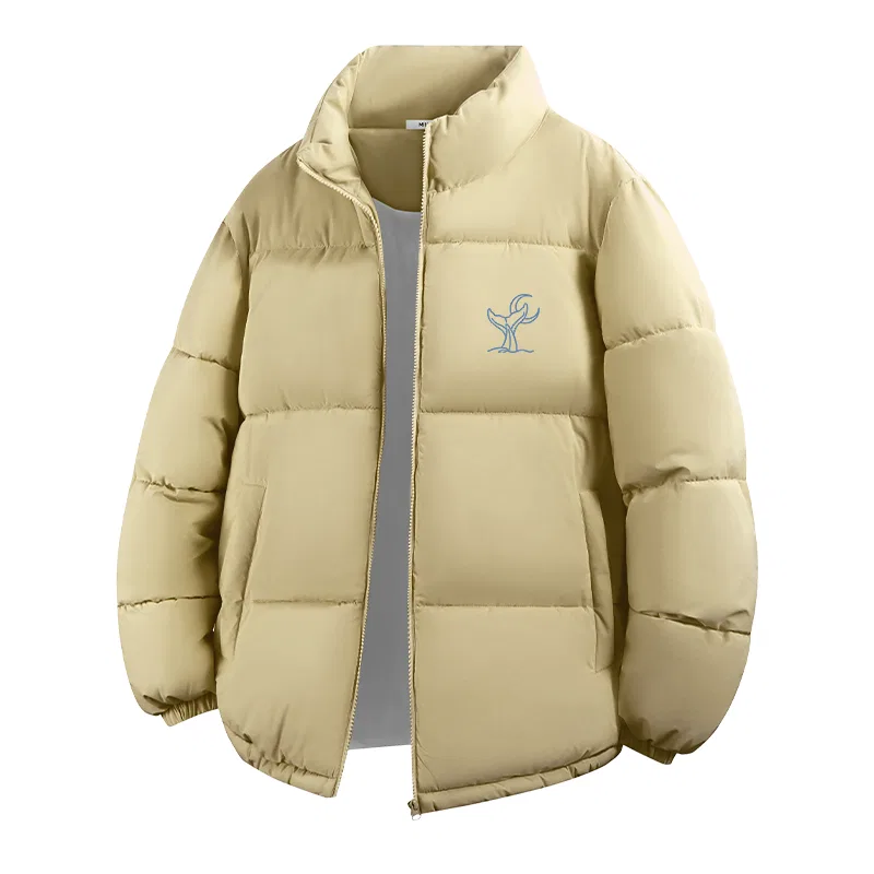 Детский пуховик с принтом Moonlit Whale Chest Logo MINISO, Dark Khaki