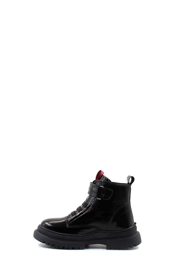 Детские ботинки для девочек с принтом Quality genuine patent leather black pink girls classic boots ah081571924121099 Ayakkabıhane, Black-Pink — фото 4