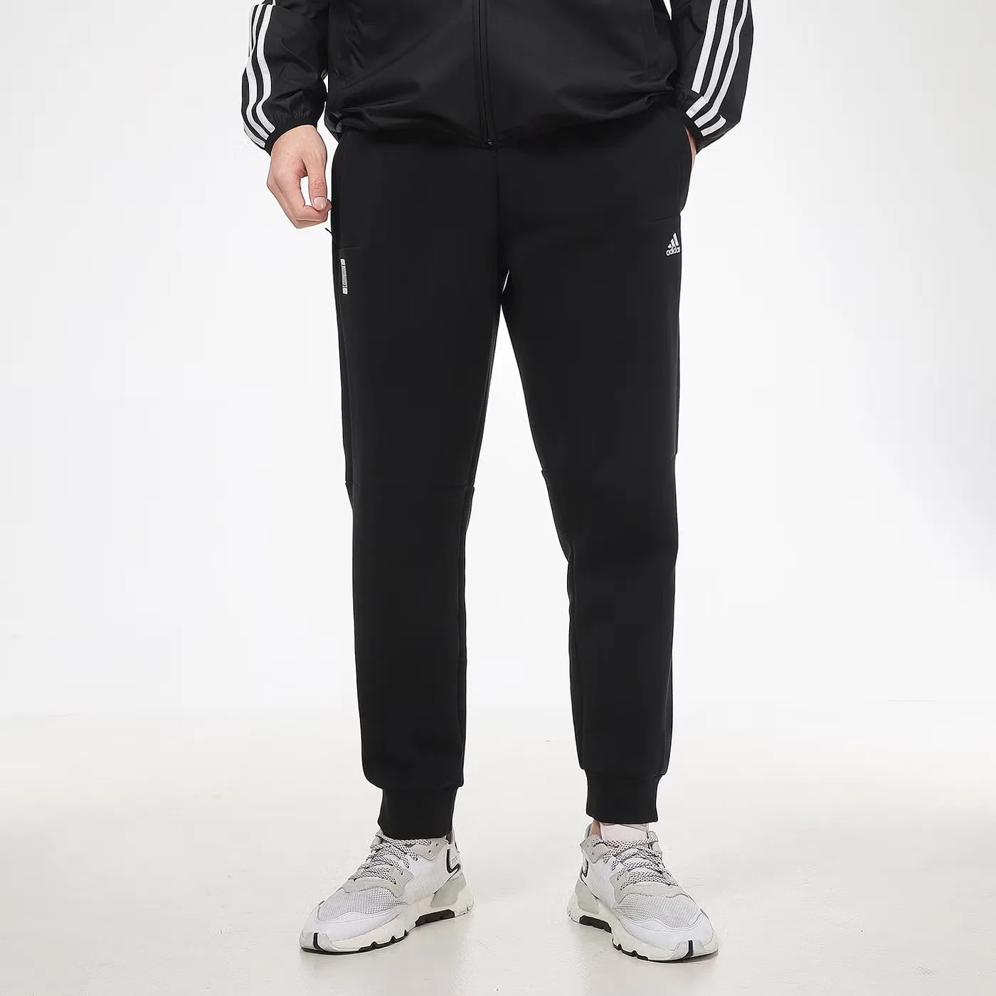 Брюки спортивные с завязками Adidas, черный — фото 3