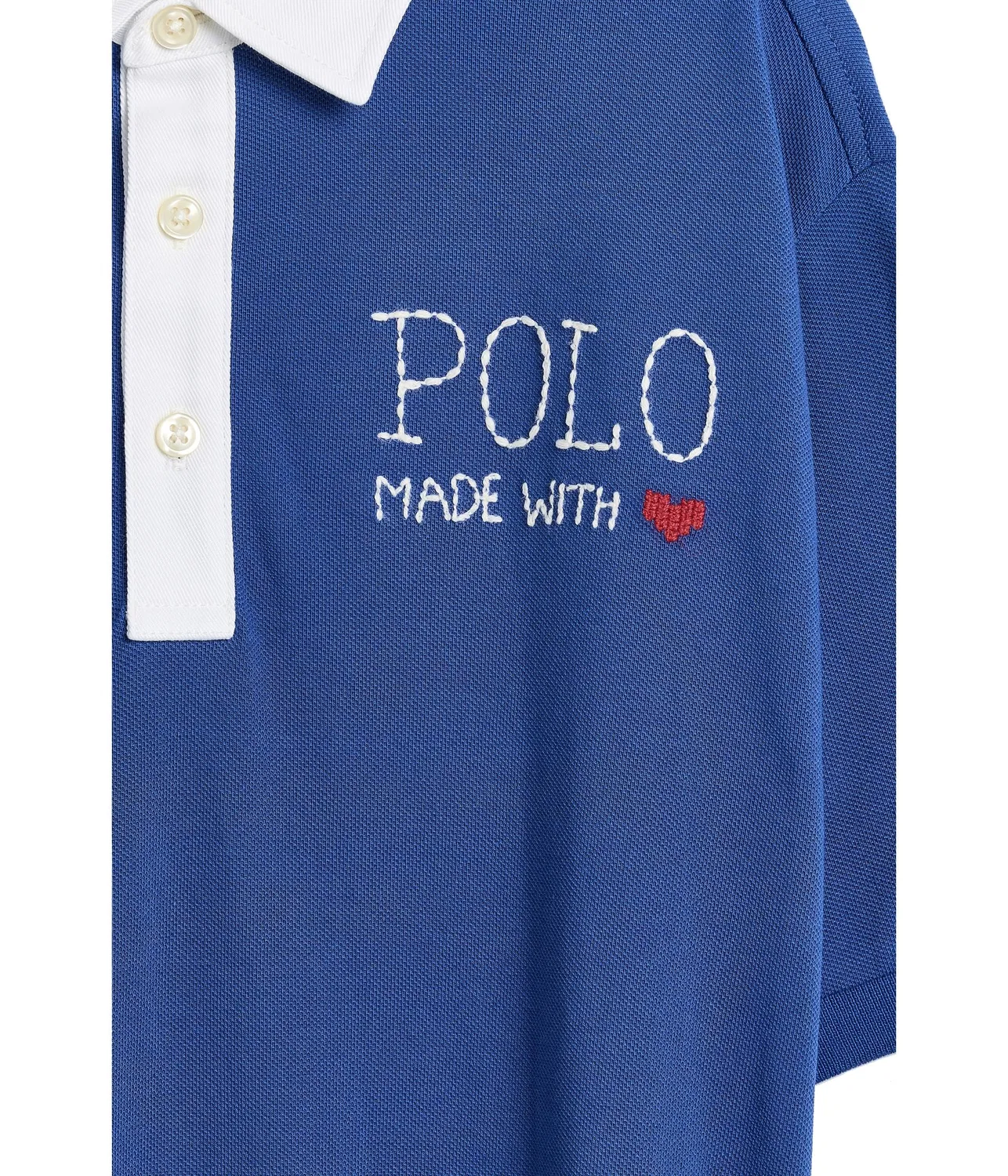 Платье для регби из хлопковой сетки с логотипом (для детей постарше) Polo Ralph Lauren Kids, Dusty Azure — фото 3