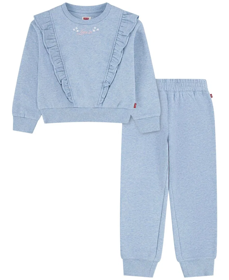 Комплект из свитшота и джоггеров с рюшами, модель Ruffled Crewneck Levi's Levi's Skyway Heather
