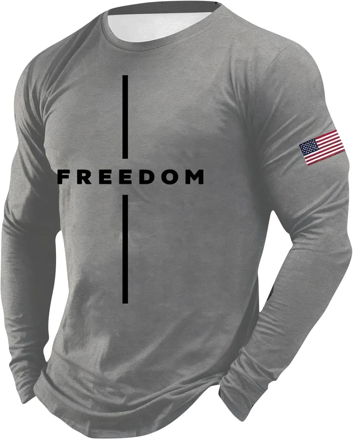 Мужская футболка с принтом FREEDOM, длинный рукав, 5 штук — фото 3