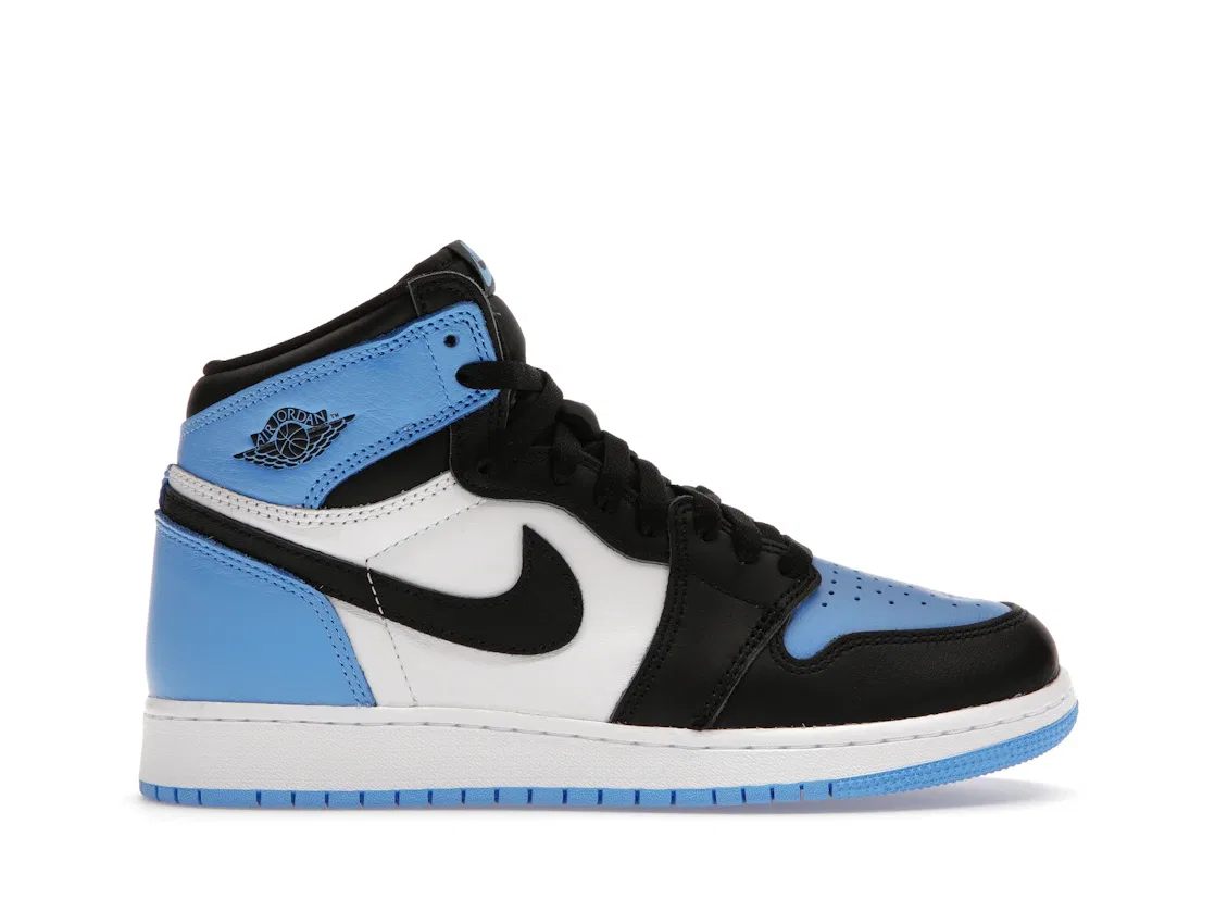 Детские кроссовки с перфорированным носком Jordan 1 Retro High OG Jordan, University Blue/Black/White