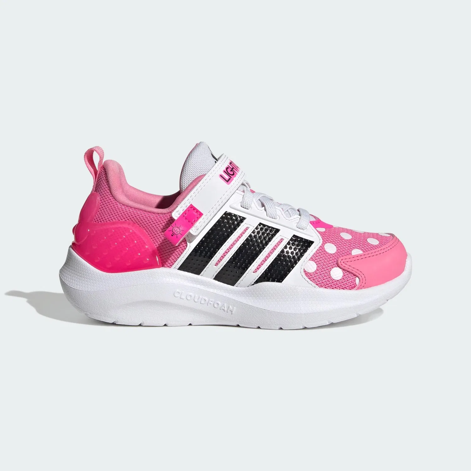 Детские кроссовки со светящейся подошвой Lightorama Minnie Mouse Adidas, Hellrosa Schwarz Rosa
