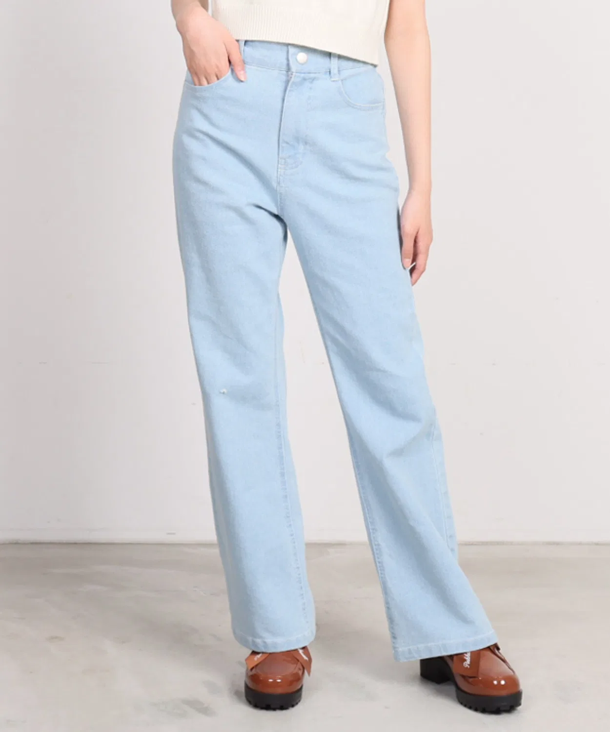 Детские джинсы-клеш с лентой PINKHUNT 1886K, Blue